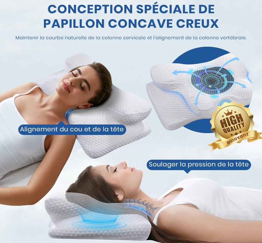 Oreiller Ergonomique Cervical|PosturePro