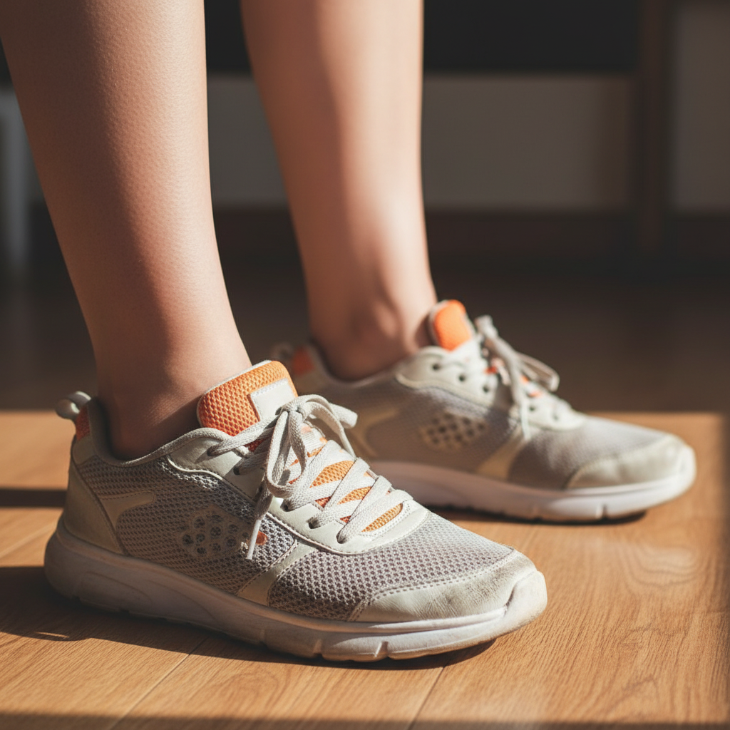 Pieds avec semelles visibles