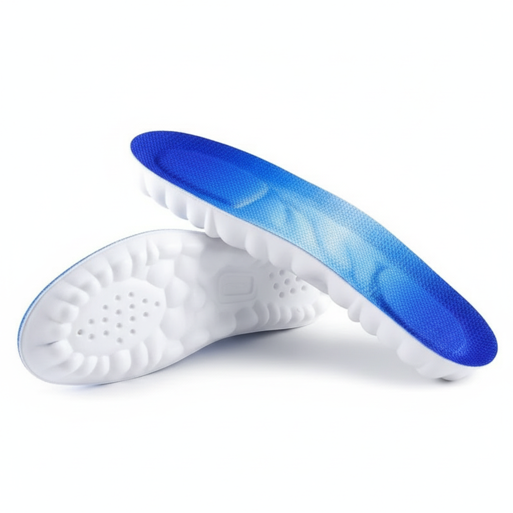 Semelles bleu et blanc fond blanc 2