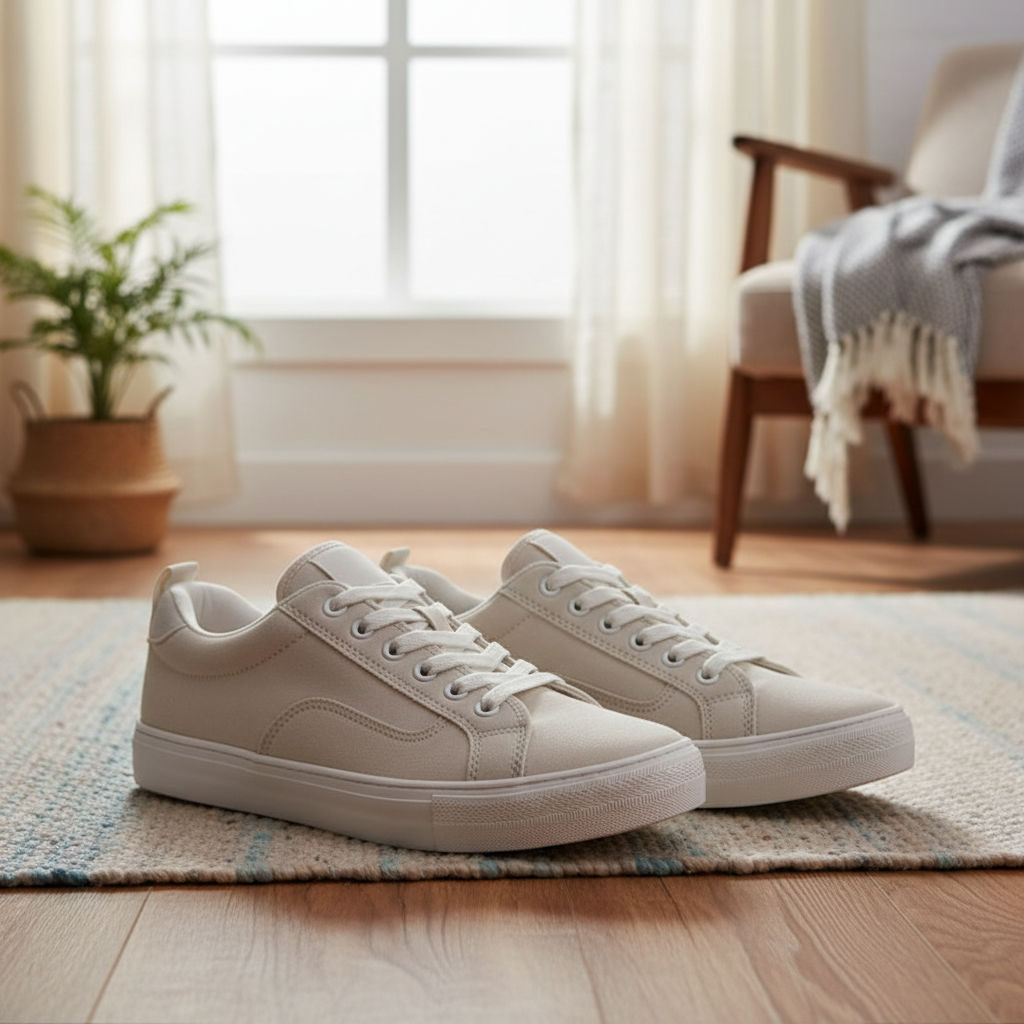 Semelles dans baskets à la maison