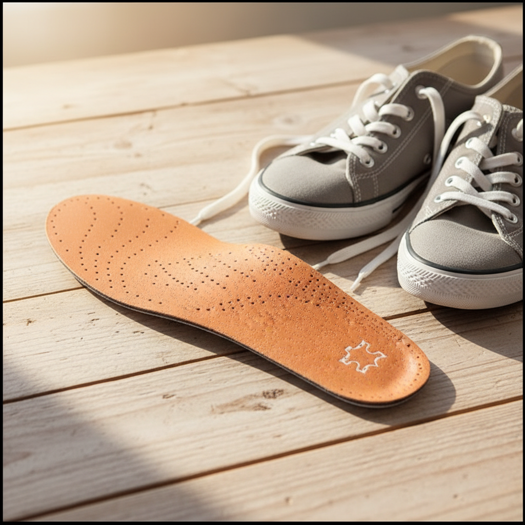 Sur table avec baskets