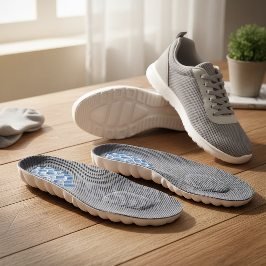 Sur table avec baskets