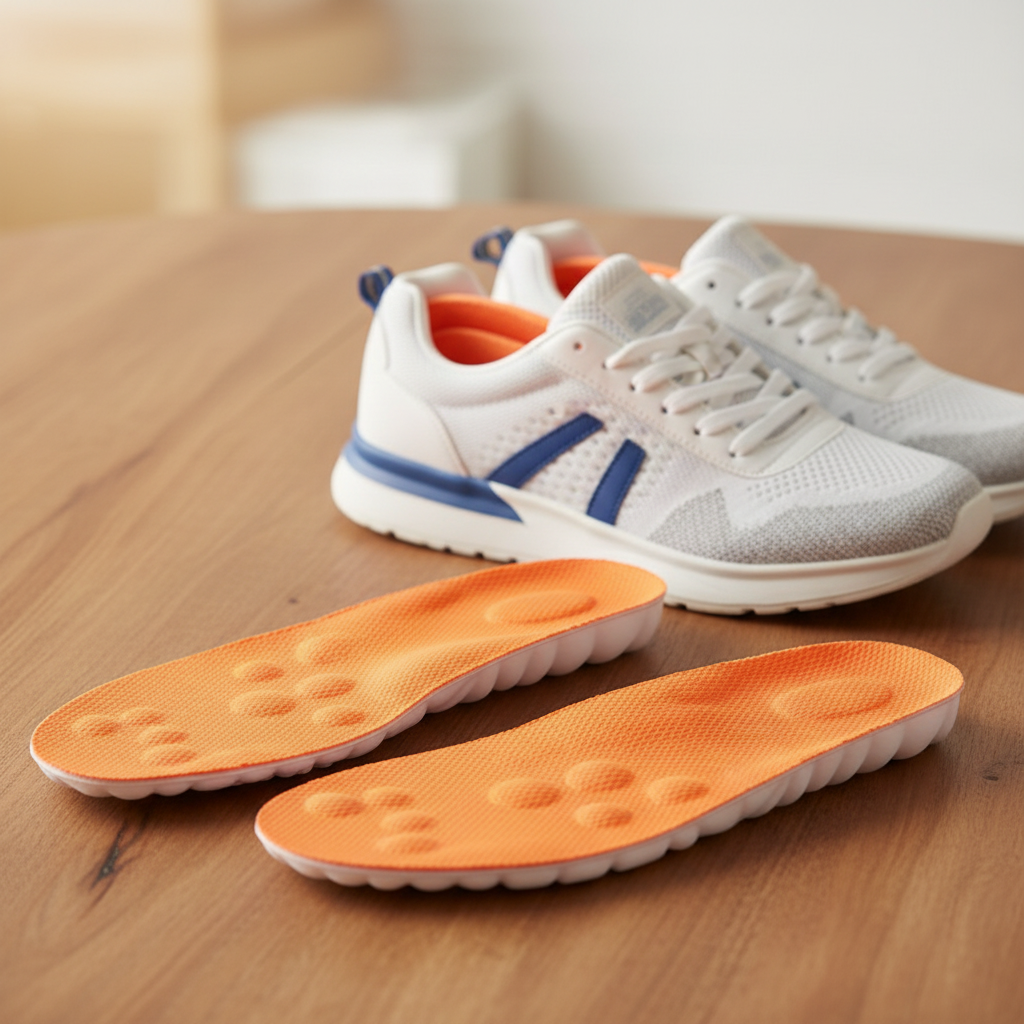 Sur table avec baskets