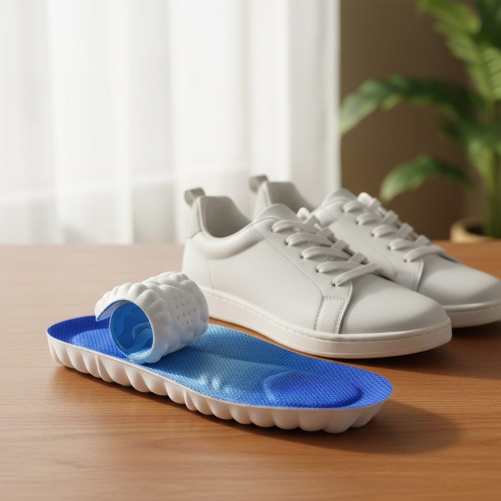 Sur table avec baskets