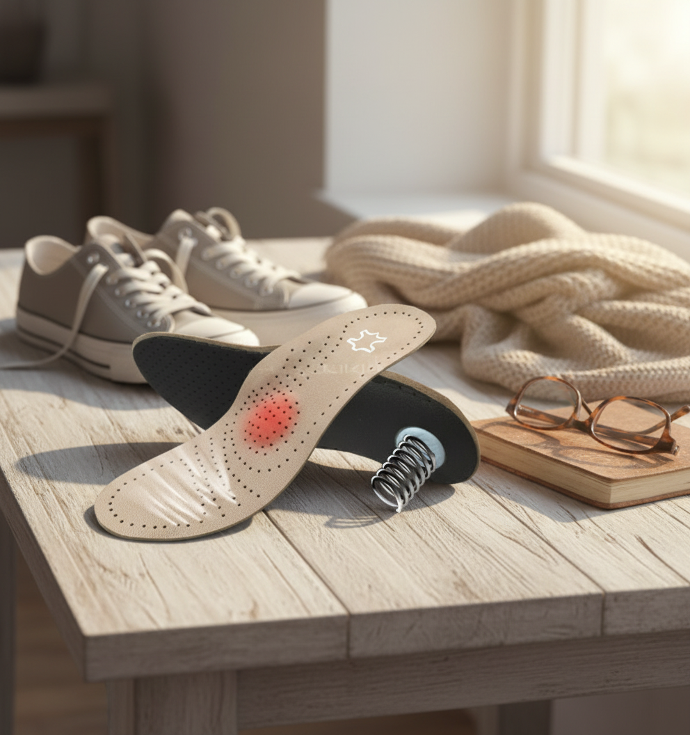 Sur table avec baskets