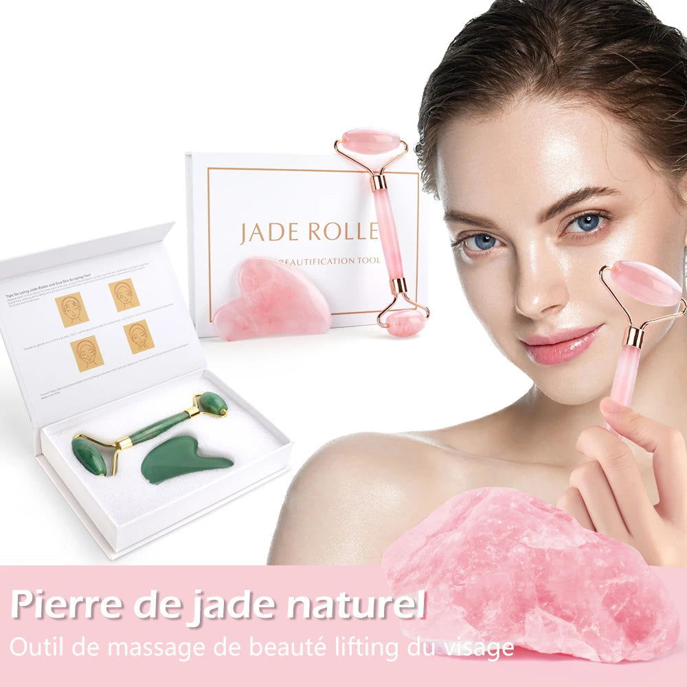 Rouleau de massage pour le visage pierre de jade|ActiRoll Pro