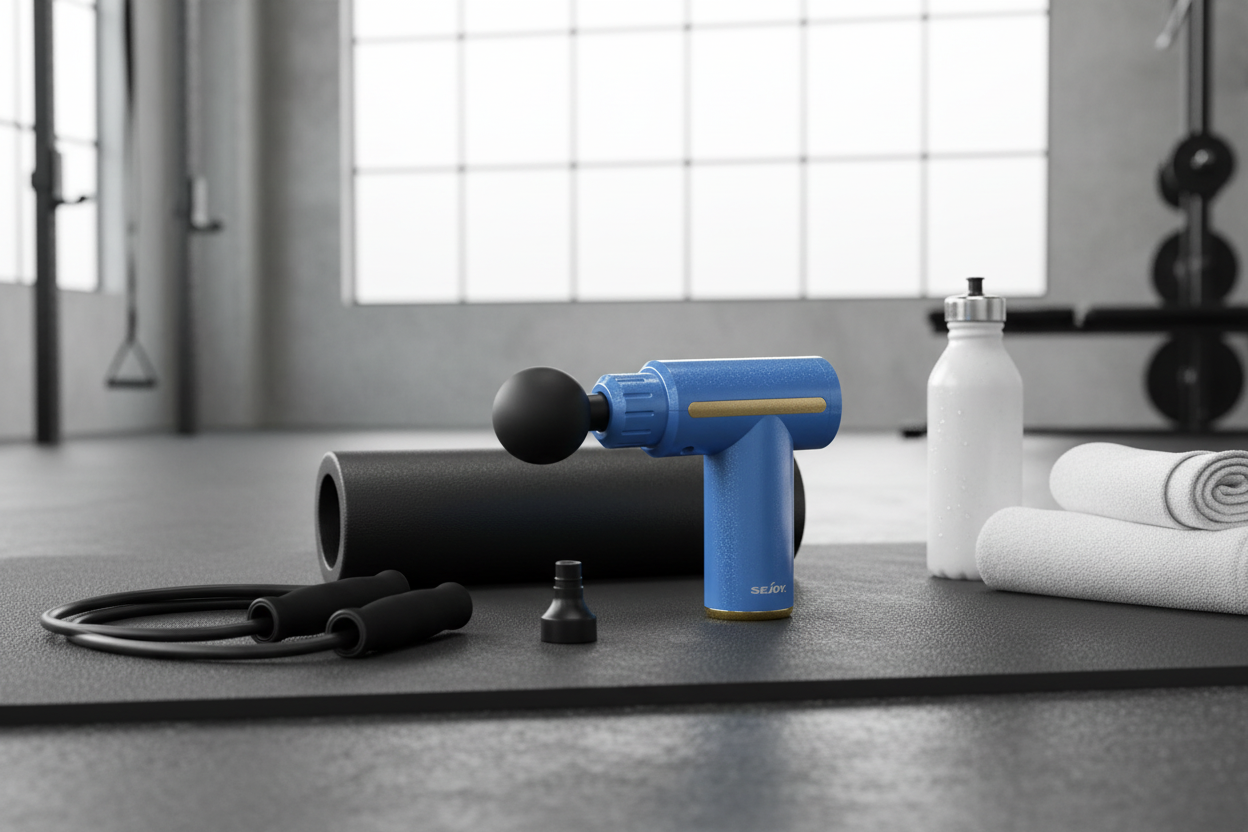 Scène lifestyle avec accessoires fitness