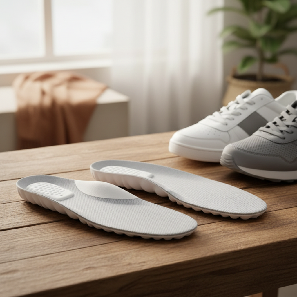 Sur table avec baskets