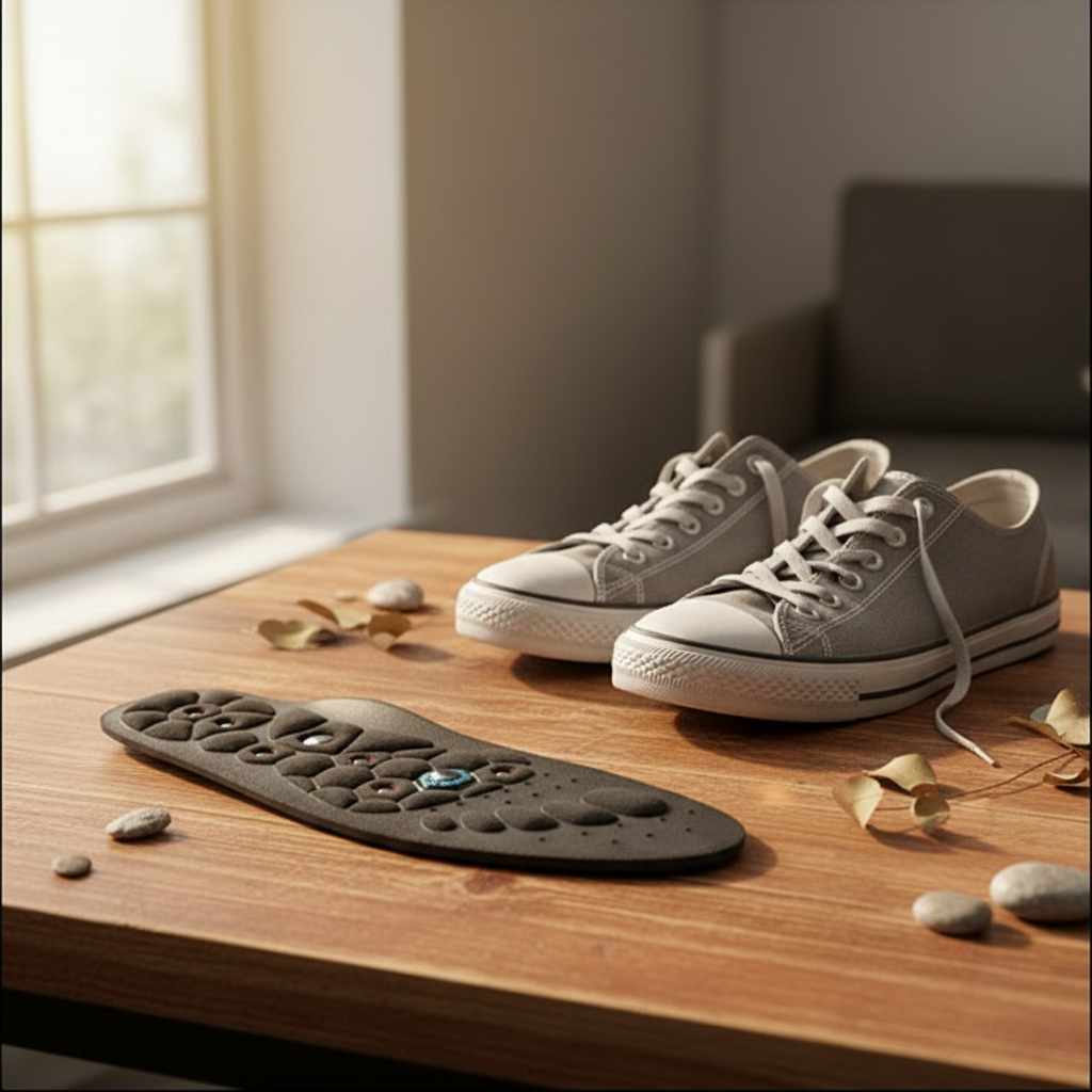 Sur table avec baskets