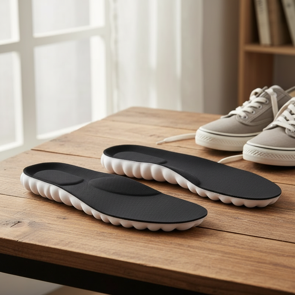 Sur table avec baskets